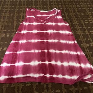 EUC Lime n Chili  Hot Pink Tie‎ Dye V-neck Sleeveless Tank Top, Medium